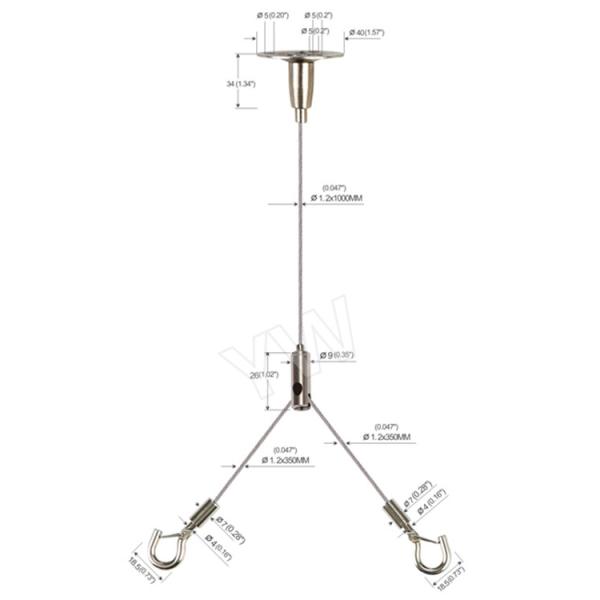 600 Мм кс набор подвеса потолочного освещения 600 Мм, тип набор ы аквариума вися с крюками