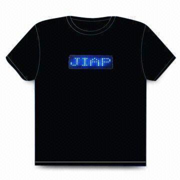 2019Hot Sales High Quality Light Up Flashing LED T-Shirt Black short Tshirt for Rock Disco Party DJ  setup by customer