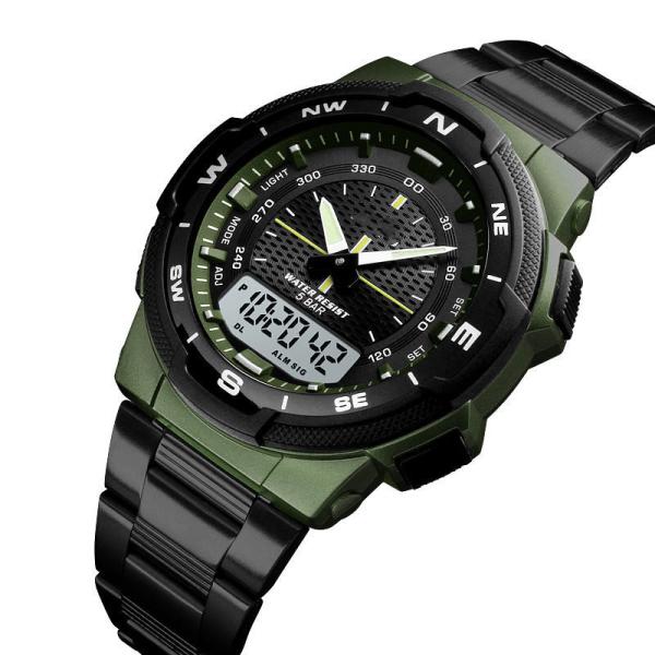 Men's dual-display analog and digital wrist watch for men waterproof casual wrist watch 1370