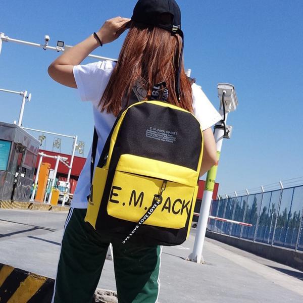 New nylon monogram printed backpack fashion trend European and American style outdoor backpack