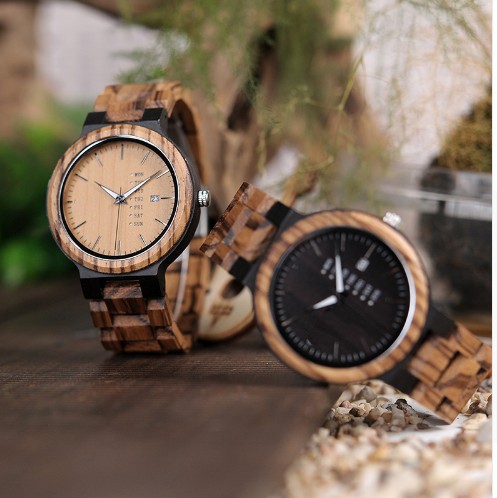 Дозор кварца ОЭМ поддержанный ОДМ деревянный, наручные часы круглых людей деревянные