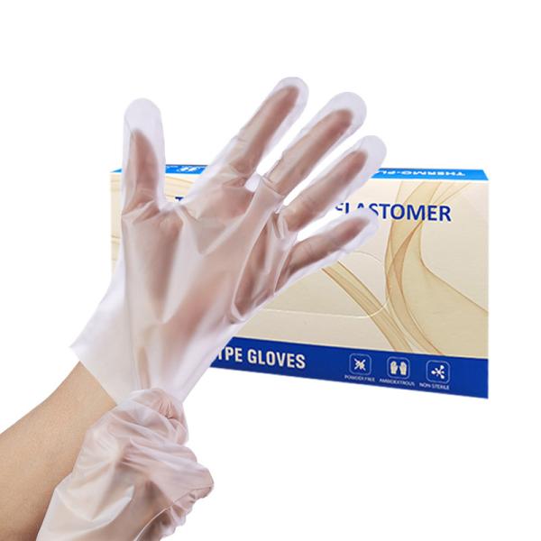 Wholesale Biodegradable Sustainable Recyclable Powder Free Disposable TPE/PE Gloves Low Cost Disposable PE Gloves