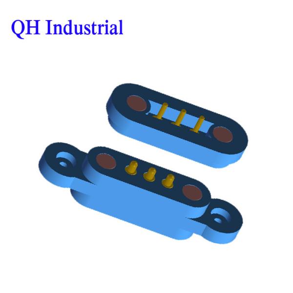3Pin PCB Connector magnetic pogo pin Czech Repubic PCB Mount magnetic spring loaded connector