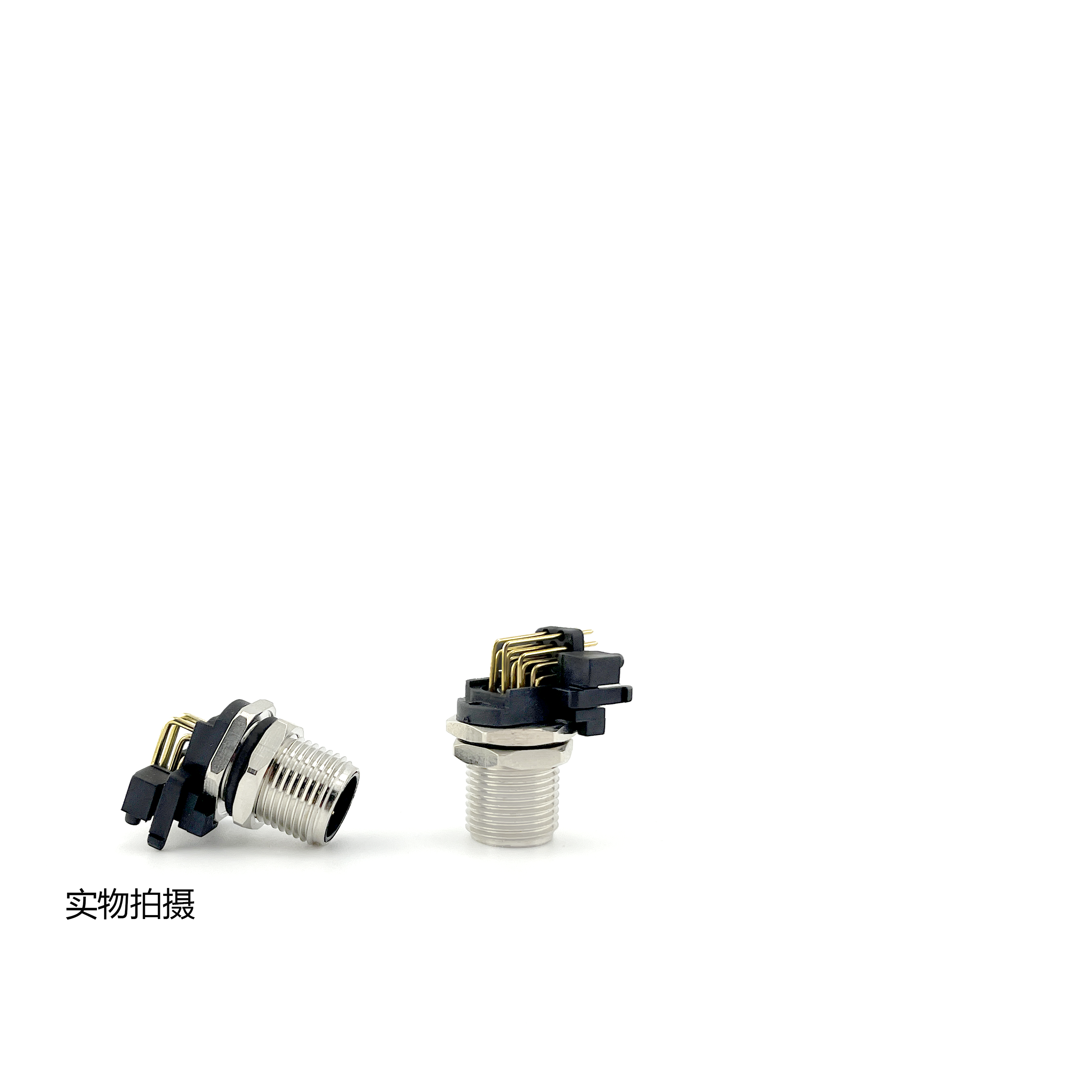 Unshielded M12 Cable Connectors Nickel Plated Brass Material M12 Power Connector