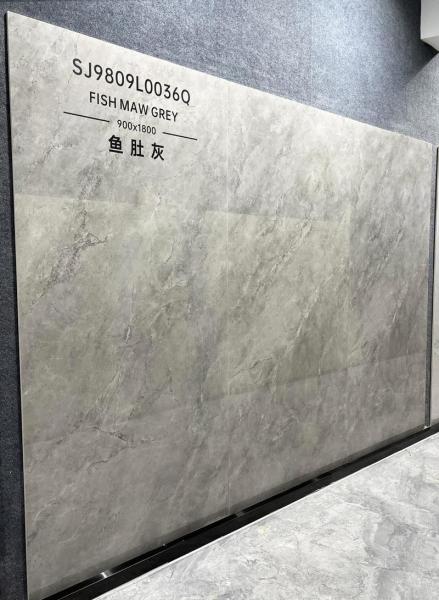 Gray Polished Glazed Porcelain Tile 900x1800mm Non-Slip Floor Wall