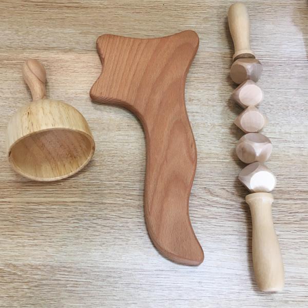 Wood Therapy Tools Set for Massage Gua Sha Kit and Lymphatic Drainage Massager Roller