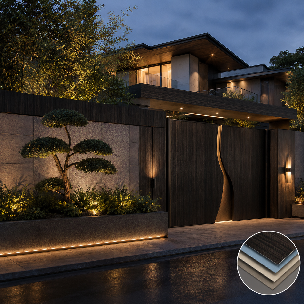 Weather Resistant Exterior HPL Compact Laminate Panel  Anti-fade Outdoor Compact Laminate Wall Panel for Villa Garden Fence & Courtyard Cladding