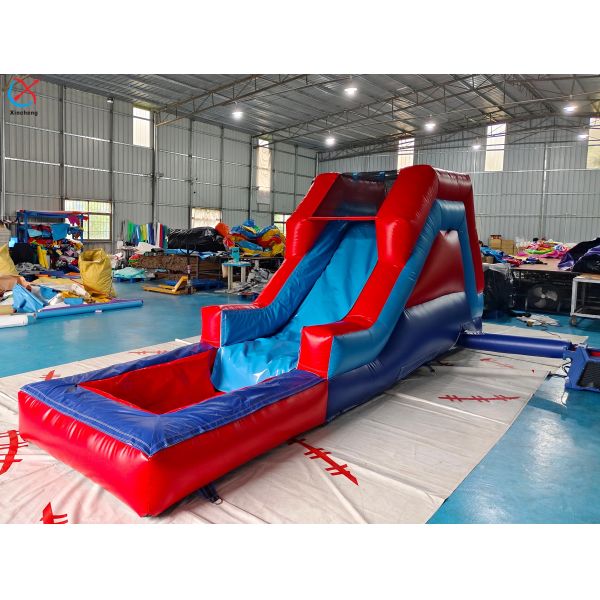 Red & Blue Inflatable Water Slide with Pool Commercial Grade for Kids Parties