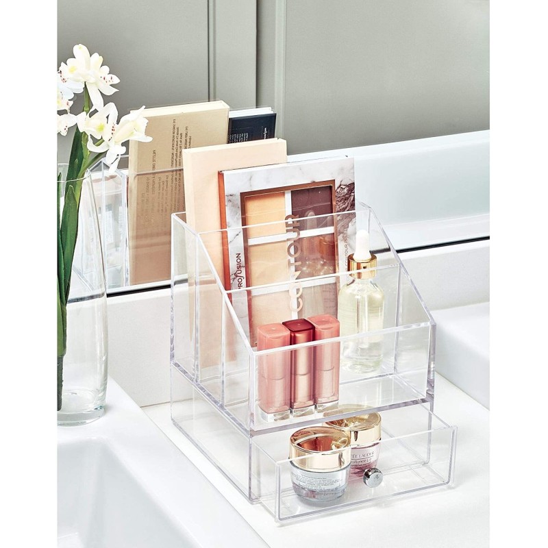 Custom Acrylic Storage Container Transparent Double Storage Drawer for Cosmetics Jewelry Organize Pack 5kg Magnetic Card Access