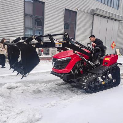 Mini Orchard 50HP Paddy Field Crawler Tractor Agricultural Machinery With Loader