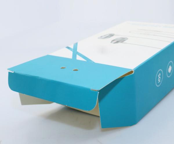 A caixa de empacotamento impressa feita sob encomenda C1S do fone de ouvido 250gsm revestiu