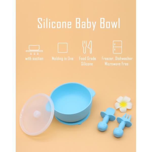 Food Degree Baby Silicone Food Bowl Suitable For Dishwasher FDA Approved