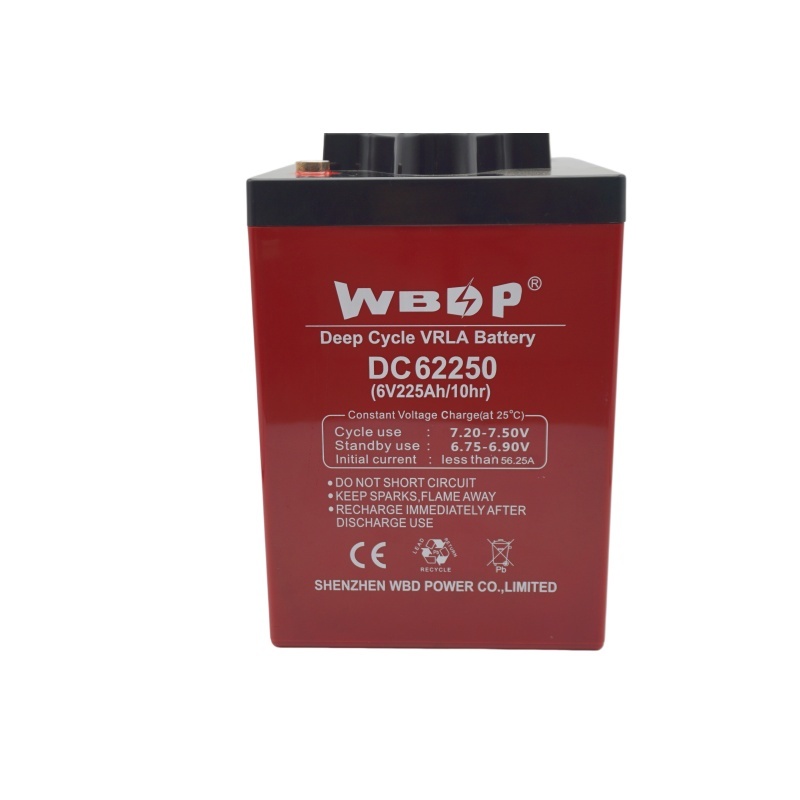 225Ah 6V AGM Battery Leak Proof Maintenance Free Deep Cycle Battery For Golf Cart / Electric Wheelchair