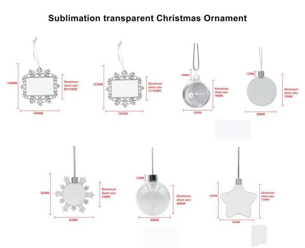 Personalised Christmas Tree Decorations Plastic Sublimation Snowflake Blank Sublimation Christmas Ornaments