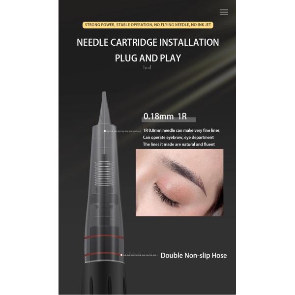 Máquina semi permanente negra Kit Tattoo Gun del maquillaje de Digitaces de la radio