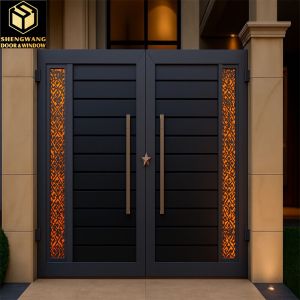 Luxury Front Stainless Steel Garden Gate Oxidation Resistance Aluminum Swing