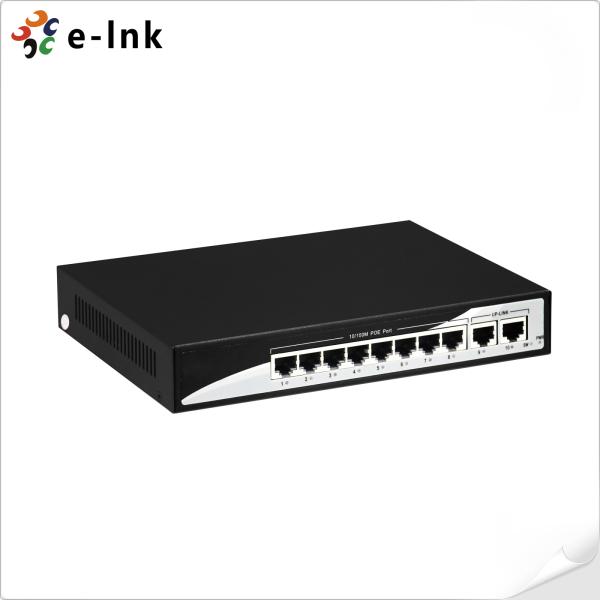 8 Porta 10/100BASE-T 802.3at PoE para 2 portas 100BASE-T Uplink Ethernet Switch 30W