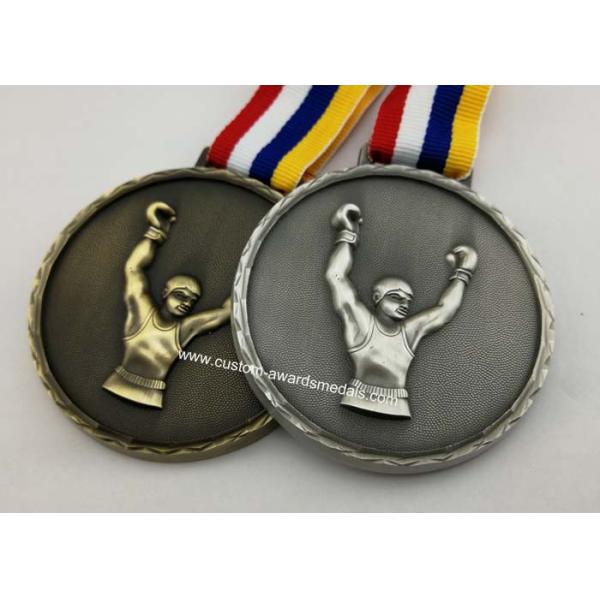 Full 3D Antique Boxing Die Cast Medals Deutschordens Karnevalsorden With Soft Enamel / Ribbon