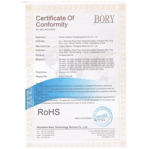 Foshan Dession Packaging Machinery Co., Ltd Сертификации