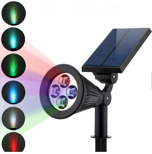 Solar Lights 2-in-1 Solar Powered 4 LED Adjustable Spotlight Wall Light Landscape Light Bright & Dark Sensing