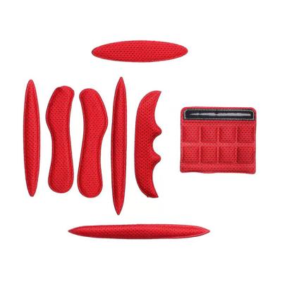 Good Elasticity Red Bike Helmet Pads Breathable Hot Pressing Strong Toughness