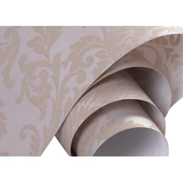 Tear - Resistant Embossed Flocking Country Floral Wallpaper 0.53*10M