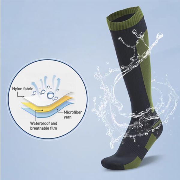 Breathable Quick Dry Outdoor Sports Socks Knee High Hiking Waterproof Socks