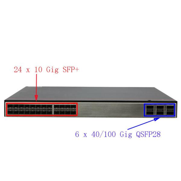 10 Gigabit Switch S6730-H24X6C Stackable Ethernet Switch with 24 100GE QSFP28 Ports