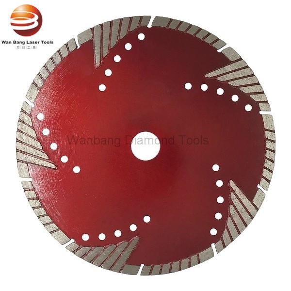 Sintered Turbo Concrete Cutting Saw Blade With Triangle Protective Teeth