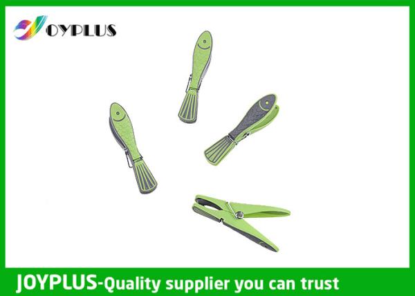 Special Shape Plastic Wooden Cloth Clip , Colored Plastic Clothespins