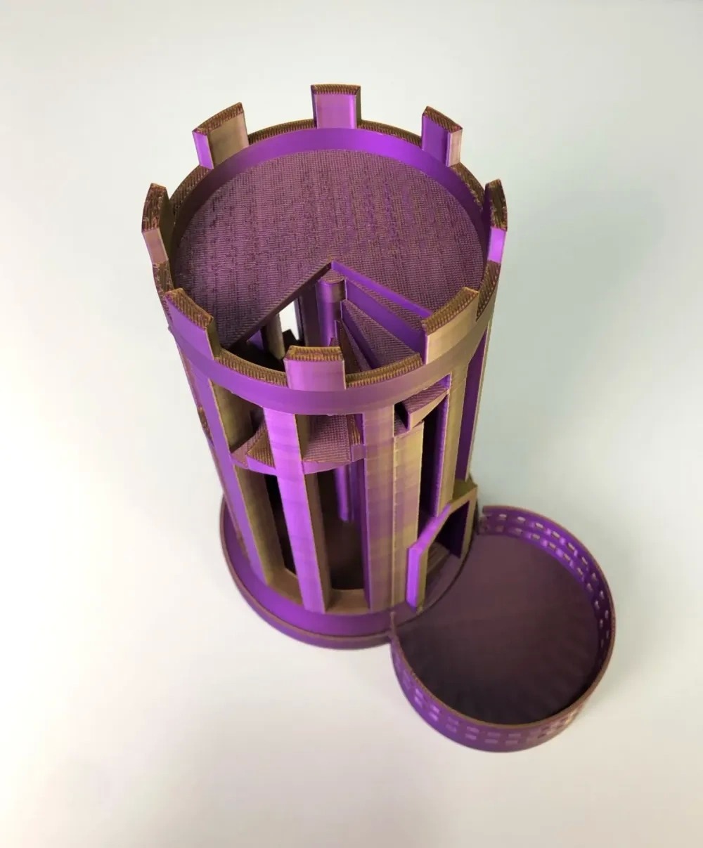 Low Noise Dice Tower 21 by 9.5 by 20 Inches with Custom Colors for Smooth and Quiet Dice Rolls
