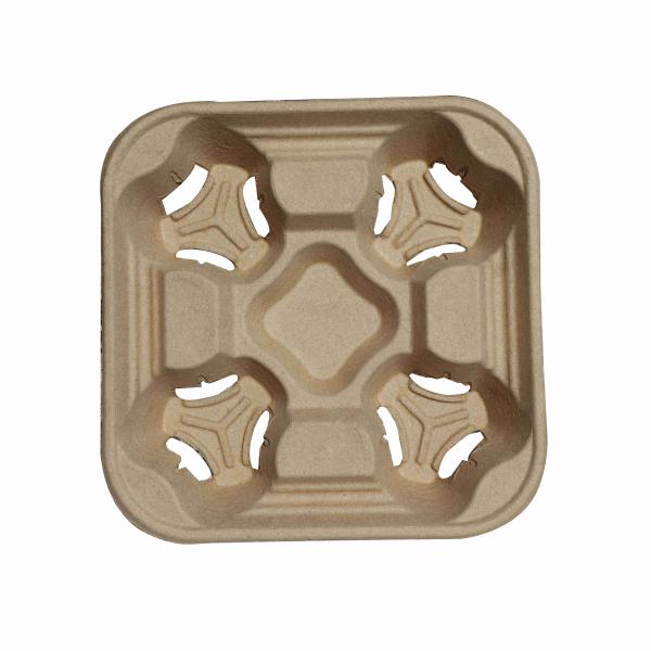Cup Lids, Cup Holder. White/Nature, Sugarcan Bagasse, Biodegradable and compostable
