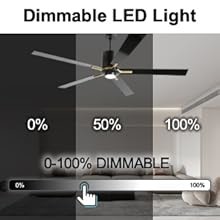 White DC Motor Quiet Blade Ceiling Fan Light 72 Inches With 3 Color Changing Speeds