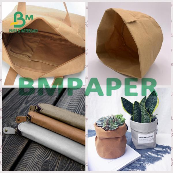 Washable Kraft Paper Tear Resistance With One Side White Colour To Tote Bag Сопротивление разрыва Крафт сумки Tote Washable бумажное с одним бортовым белым цветом