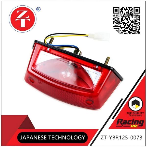 YBR125 Motorcycle Tail Light Assembly Red Shell Dual Function Motorcycle Rear Light