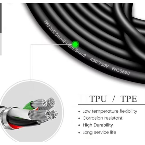 Single-Phase 5m Household IP55 Charging Cables for Retrofit/Upgrade Electric Vehicles