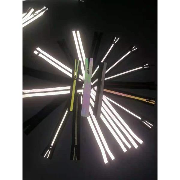 Reflective Zipper for Clothes and Luggage Bags Waterproof High Reflective Nylon Zipper