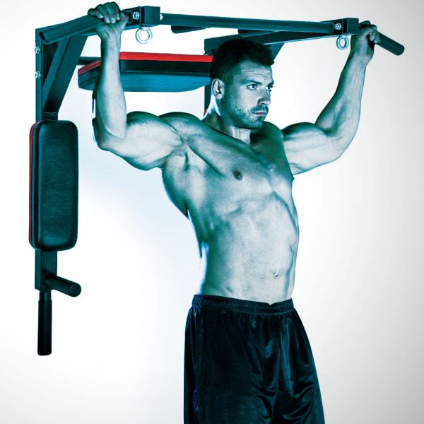 Black Home Door Pull Up Bars Wall Mount Iron Gym Workout Bar