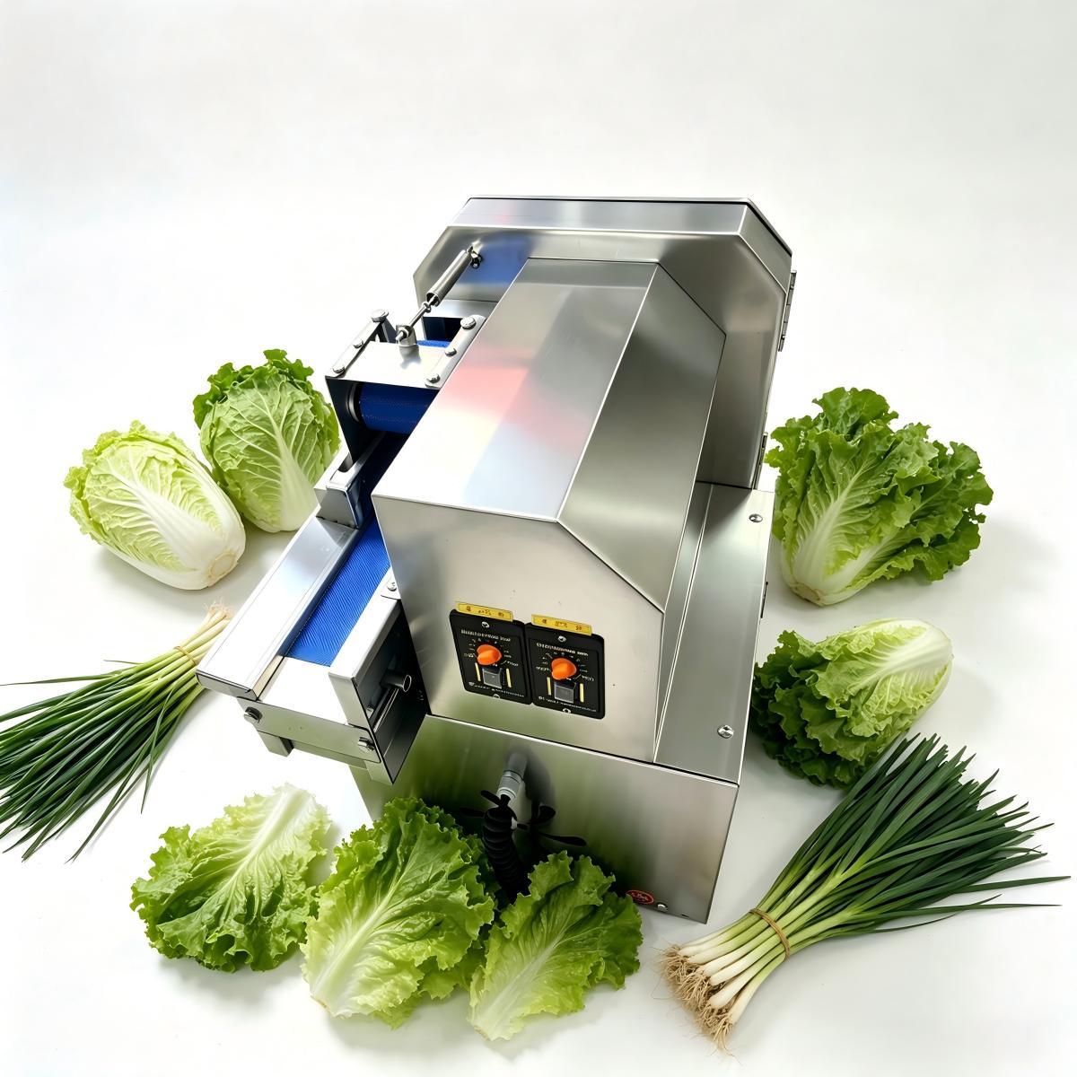 Food Grade Stainless Steel Easy Cleaning Space Saving Adjustable Speed Leafy Vegetable Dicer For Lettuce Scallion Bok Choy Chive