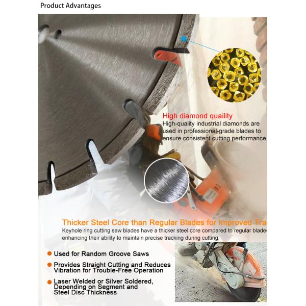 Лазерное сварное бриллиантовое кольцевое пиловое лезвие для резки бетона