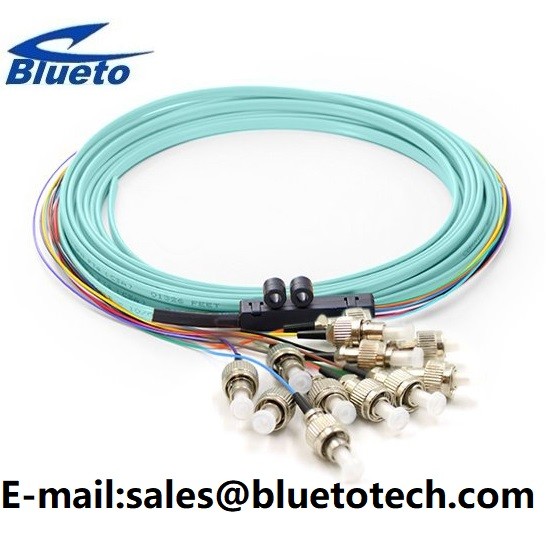 A fita de OM3 FC ventila para fora trança 12Colors da fibra da fita do modo da trança 12fiber FC da fibra ótica a multi