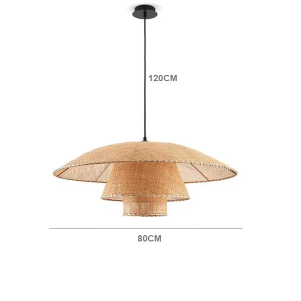 Restaurant Lighting Living Room Parlor Bar Decor Japanese Wicker Art Petal Pendant Light(WH-WP-141)