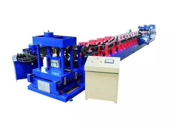 Interchangeable C Z Purlin Corrugated Sheet Roll Forming Machine / Steel Pipe Making Machine