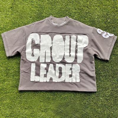 Vintage Acid Wash Graphic Screen Printing T-Shirt cortado para homens Impresso S-5XL ou sob medida