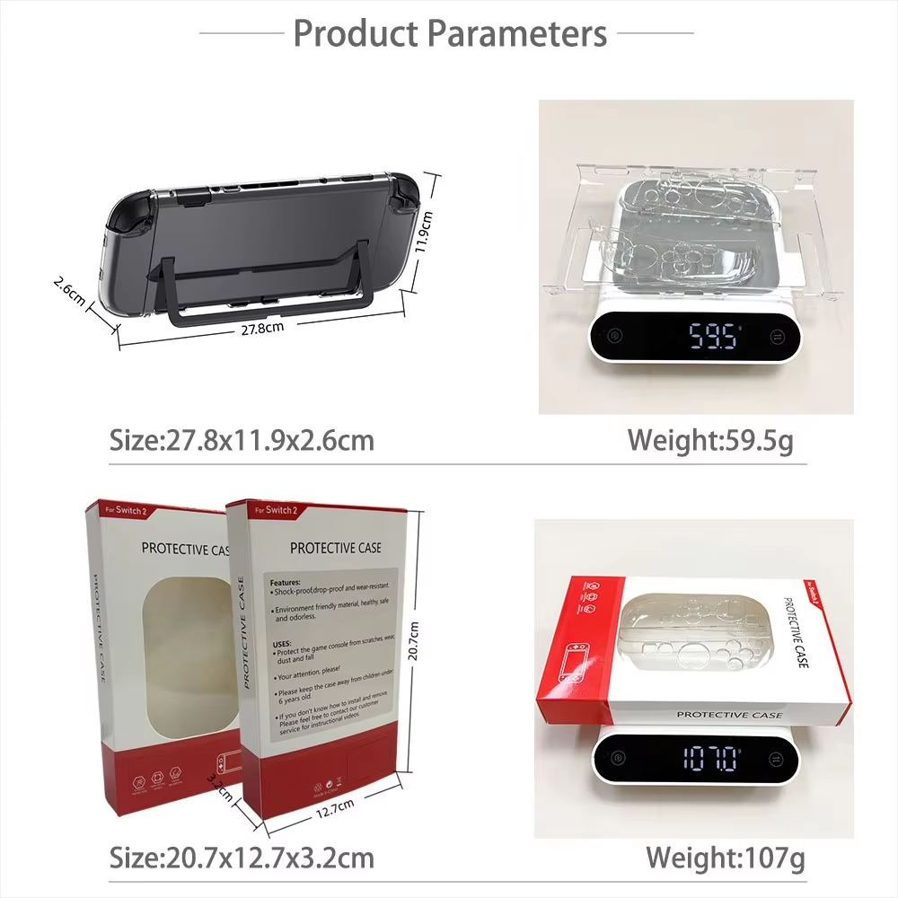 New Game Console Protective Case Split Transparent Crystal Shell Handle Fine Hole Anti-Fall Cover for Switch 2