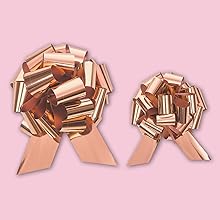 Metallic Rose Gold, Red, Gold, Silver Gift Wrap Pull Bow Set, 6 Inch Large 4'' , Assorted Ribbon For Gift Basket