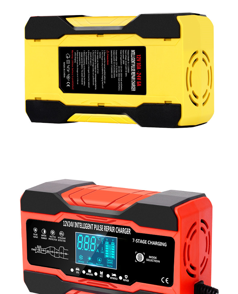 заряжатель ремонта ИМПа ульс этапа 12V 24V 10A 7 умный с дисплеем СИД
