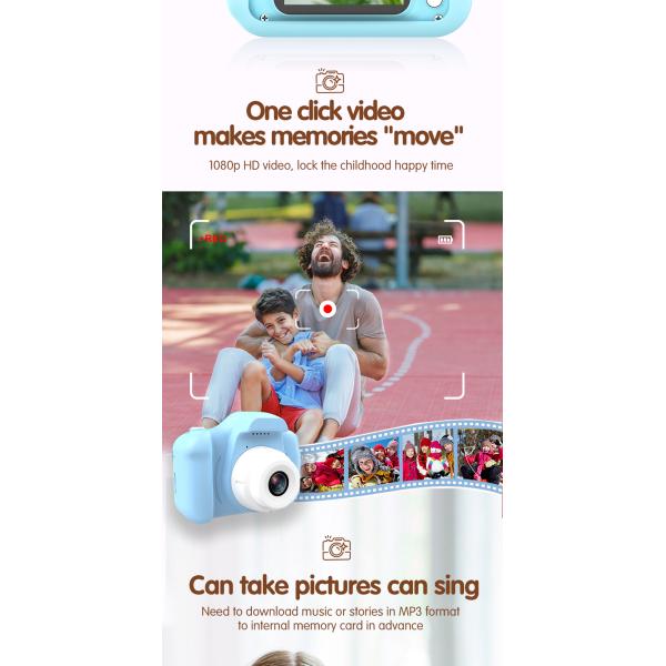 Appareil photo numérique pour enfants X11S Mini à double objectif 1080P, motif lapin de dessin animé, pour enfants