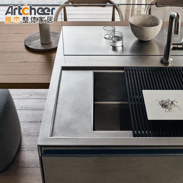 Armário de cozinha de estilo moderno com acessórios de caixa de arroz