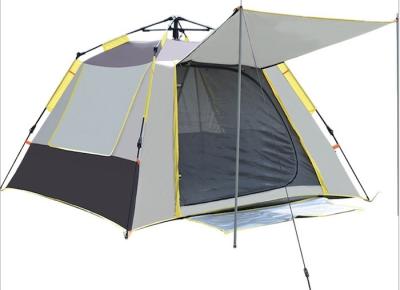 210*210*145CM Grey Waterproof Coated 190T Polyester Automatic Outdoor Camping Tents Pop Up Sun Shade Tent Silver PU2000MM